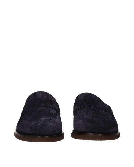 Brunello Cucinelli Blue Suede Loafers