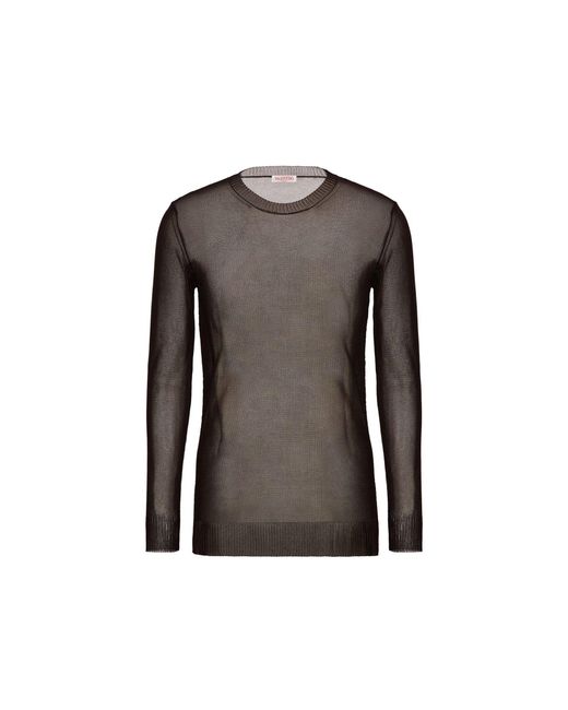 Valentino Black Semi-Transparent Sweater for men