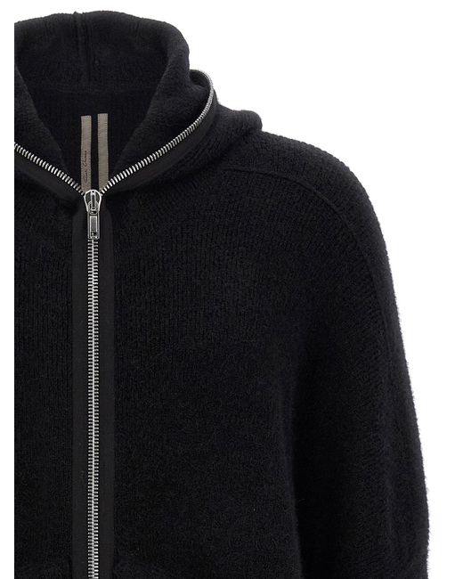 Rick Owens Hooded Wool Cardigan in Black für Herren