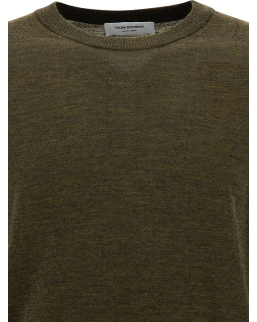 Thom Browne Green "4 Bar" Sweater for men