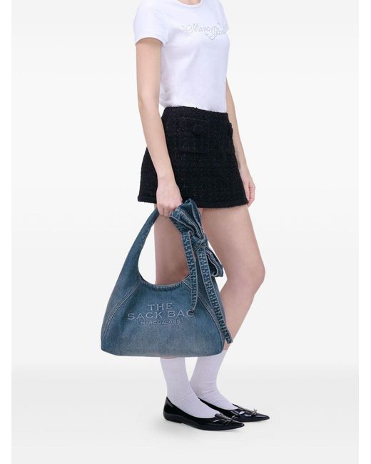Marc Jacobs Blue The Bow Denim Sack Shoulder Bag