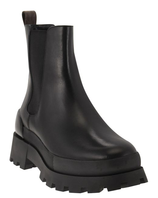 Michael Kors Black Rowan Leder Chelsea Boot mit Logo