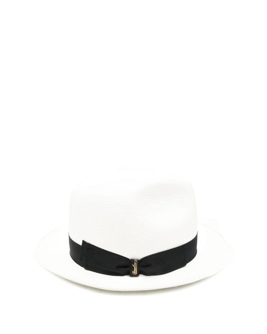 Borsalino White Logo Fedora Hat