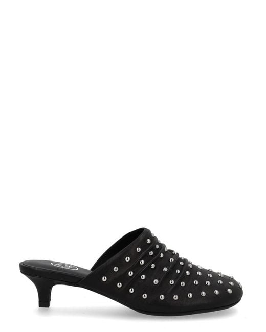 Ash Black Studded Mules