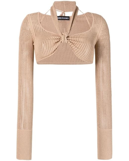 ANDREADAMO Natural Andreadamo Crop Top With Necklin for men
