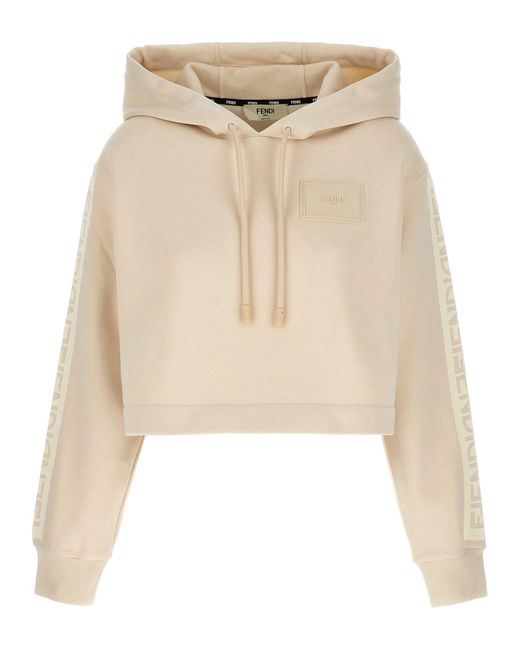Fendi Natural Cropped-Kapuzenpullover " Mirror"