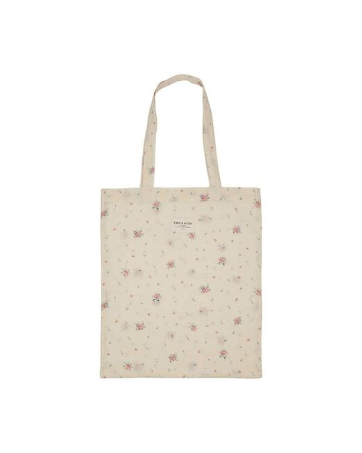 Emile Et Ida Natural Emile & Ida Tote Bag Floreal