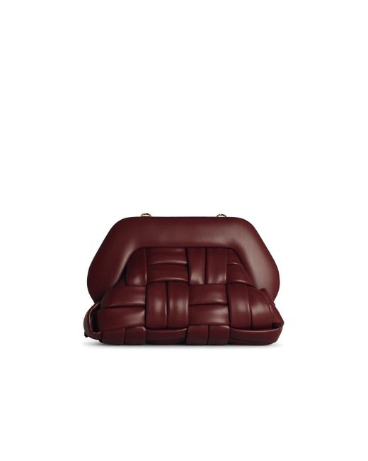 THEMOIRÈ Purple Moirè 'Tia Weaved' Burgundy Vegan Lear Bag for men