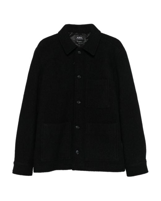 A.P.C. Black Veste Emile Logo for men