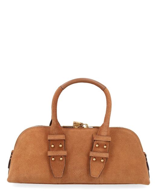 Pinko Brown Shoulder Bag Escape Bag Leather