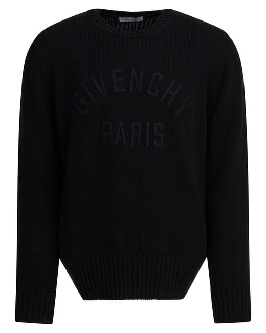 Givenchy Paris" Crewneck Sweater Knitwear Black for men