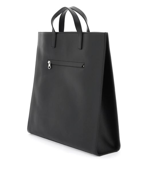 Courreges Courres Smooth Leather Heritage Tote Tas In 9 in het Black