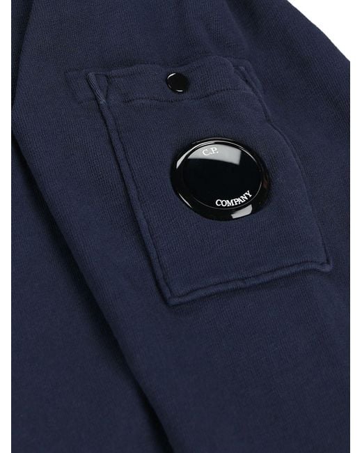 C P Company Blue Crewneck Sweatshirt With Pocket And Magnifying Glass for men