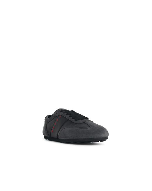 Marni Black 'Softy Soccer' And Leather Sneakers