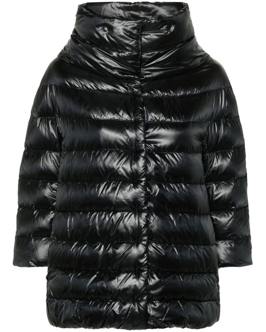 Veste Matelassée À Col Montant Herno en coloris Black