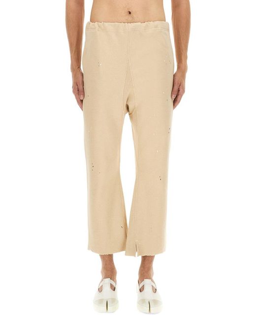 Maison Margiela Natural Relaxed Fit Wide Leg Cotton Pants for men