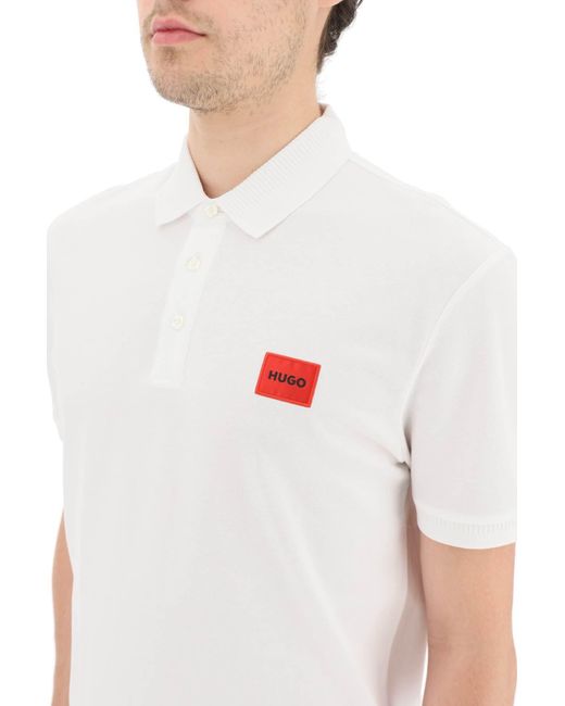 HUGO Poloshirt Mit Logo-patch in het White voor heren