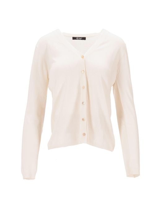 LA ROSE White Cardigan Knit