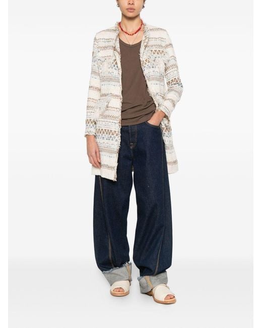 Bye White Cotton Blend Caban Coat