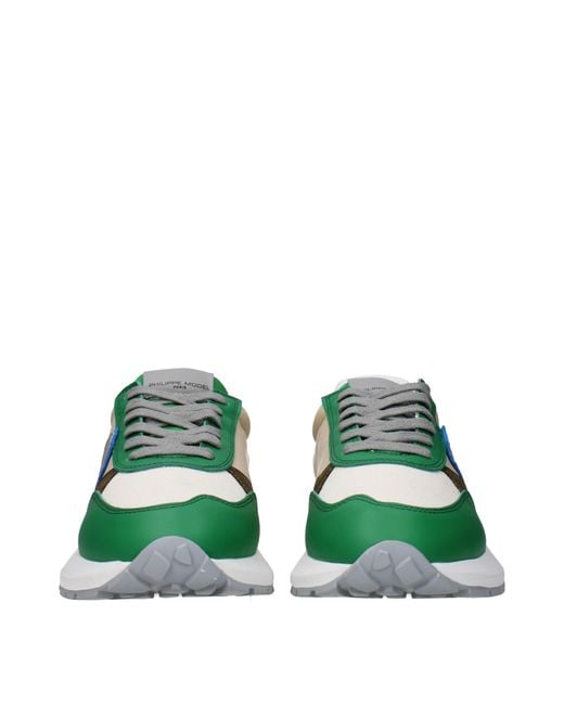 Philippe Model Green Fabric Sneakers for men