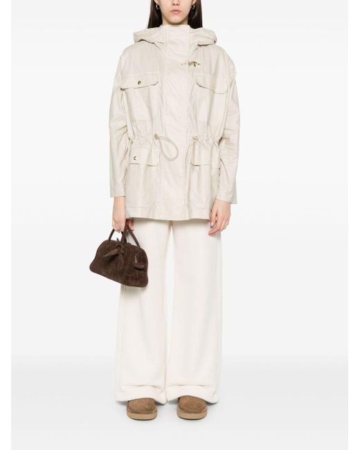Fay Natural Linen And Cotton Canvas Parka