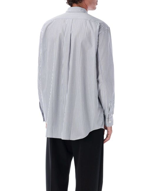Comme des Garçons Gray Vertical Stripe Long-Sleeve Shirt for men