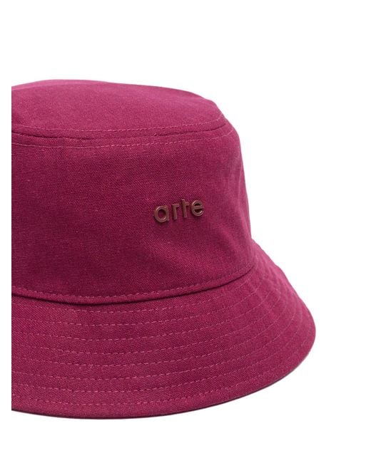 Arte' Purple Linen Buckethat