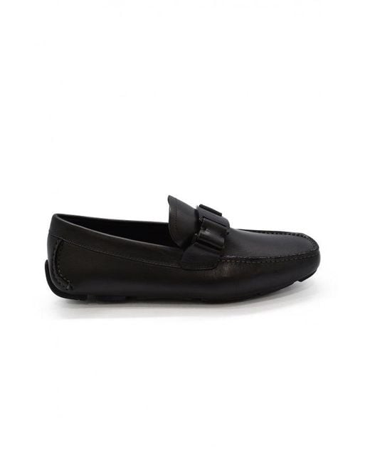 Ferragamo Black Vara Driver Loafers