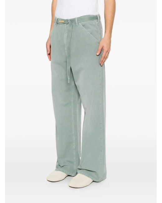 Marni Blue Wide-Leg Trousers With Belt for men