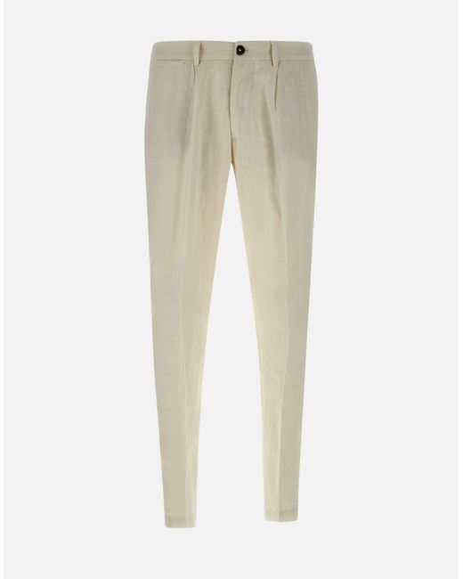 Devore Natural Linen Trousers for men