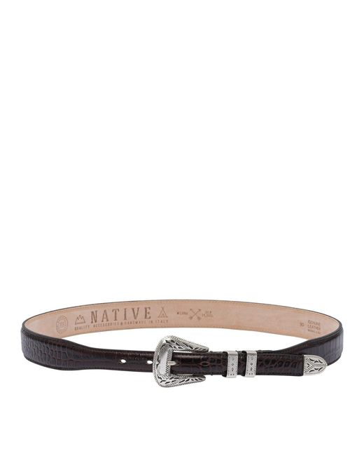 Adriano Meneghetti White Palladium Belts Brown