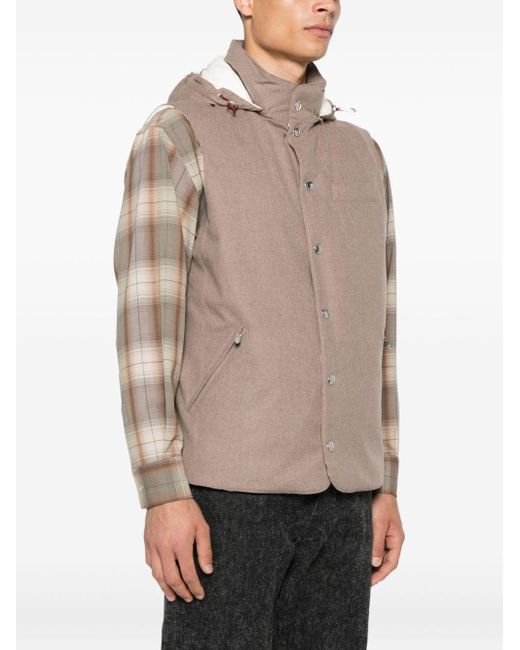 Brunello Cucinelli Down Weste in Natural für Herren