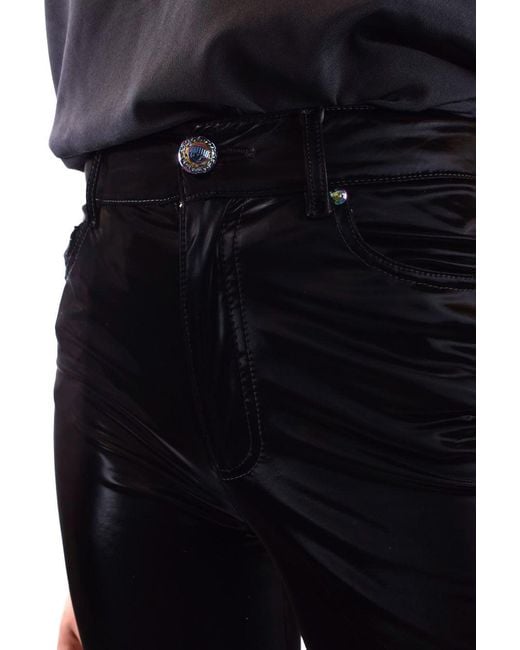 PAIGE Black Coated-Finish Jeans