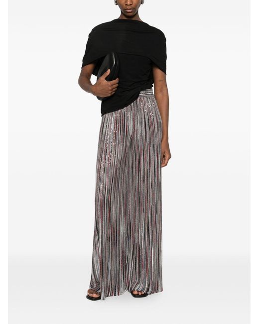Missoni Gray Striped Wide-Leg Trousers