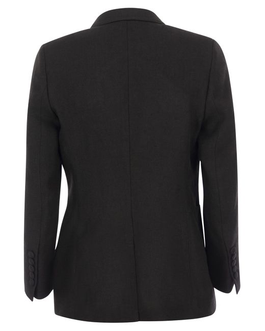 SAULINA Black Adelaide Linen Two Button Jacket