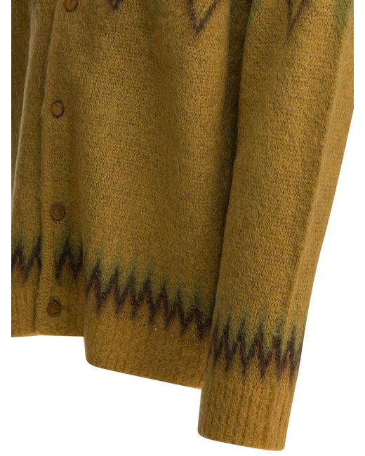 Needles Green Mohair Cardigan for men