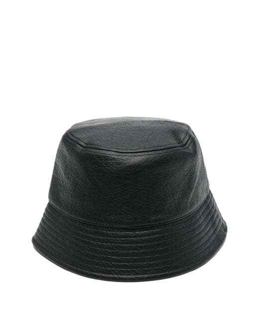 Arte' Black Pu Leather Buckethat