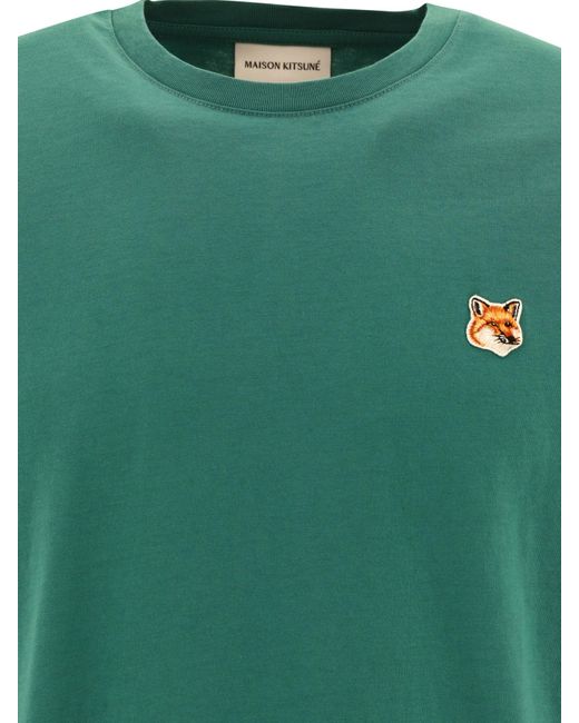 Maison Kitsuné Maison Kitsuné "fox Head" T -shirt in het Green voor heren