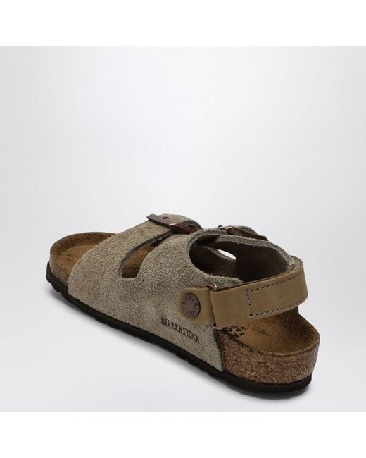 Birkenstock Brown Milano Taupe Suede Sandal for men