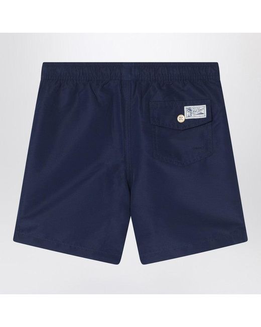 Polo Ralph Lauren Blue Boxer Swim Trunks With Logo for men