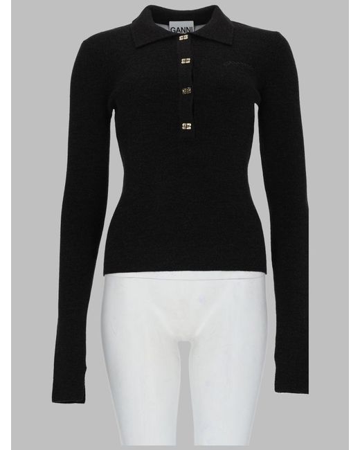 Ganni Black Luxurious 100% Wool Sweater