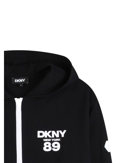 DKNY Black Cardigan Con Cappuccio