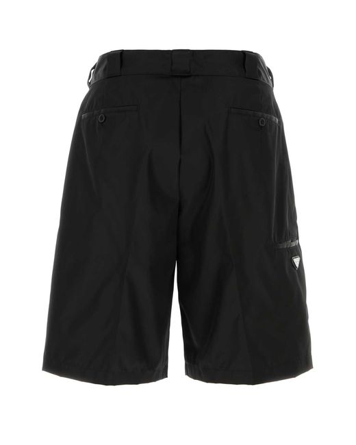 Prada Black Re-nylon Bermuda Shorts for men