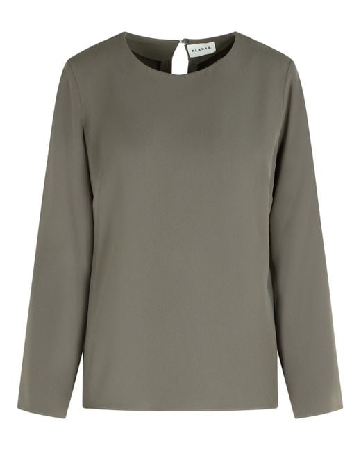 P.A.R.O.S.H. 'poker' Grijze Polyester Blouse in het Green