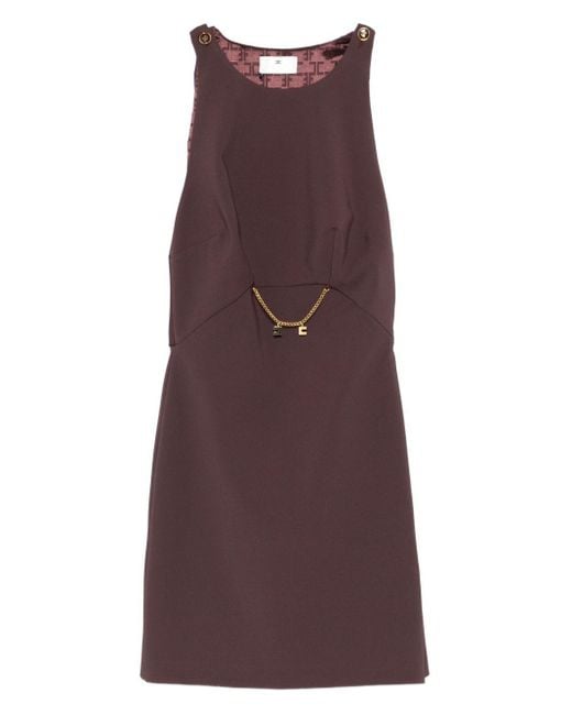 Elisabetta Franchi Purple Kleid Mit Zierkette