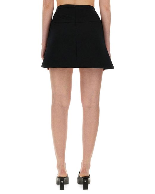 Courreges Black Chic Mini Skirt For