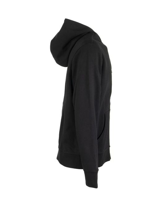 Polo Ralph Lauren Black Double-Knitted Full-Zip Hoodie With Signature Embroidery for men