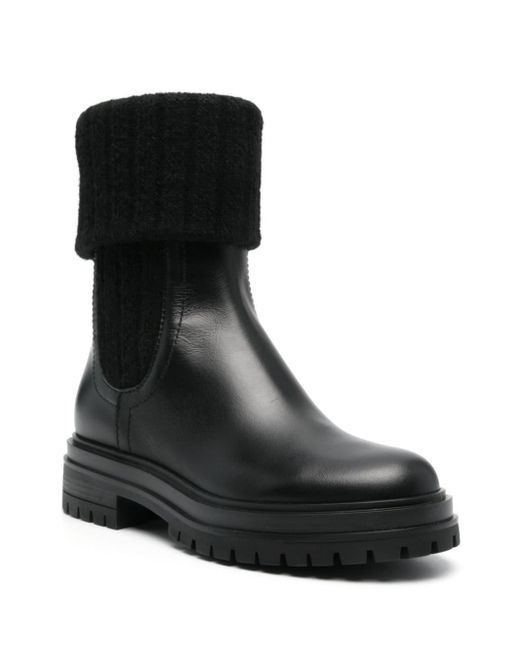 Gianvito Rossi Black Leather Chelsea Boots