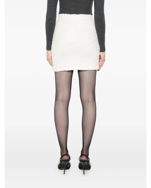 Self-Portrait Verfraaide Tweed Rok in het White