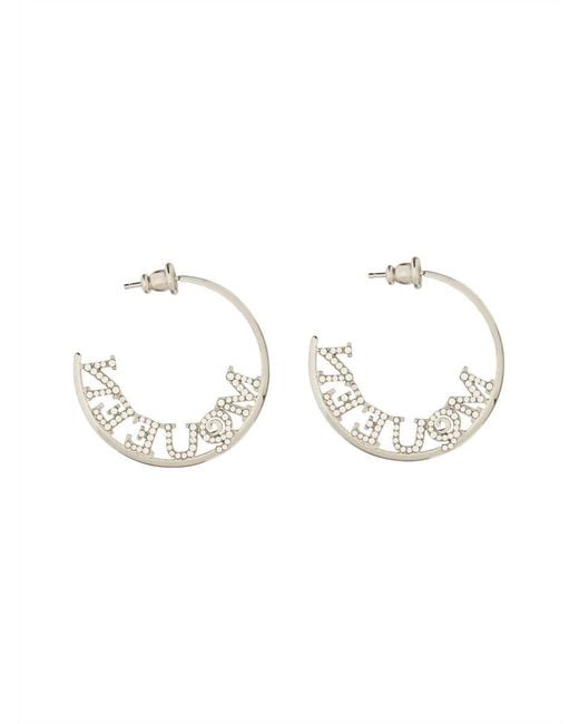 McQueen Metallic Alexander Mc Queen Logo Earrings